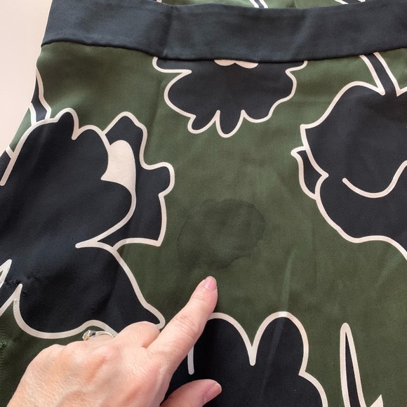 DIANE VON FURSTENBERG Green & Black Floral‎ Silk Nadine Shift Dress Size 6 - Picture 10 of 13
